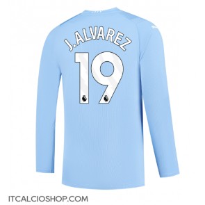 Manchester City Julian Alvarez #19 Prima Maglia 2023-24 Manica Lunga